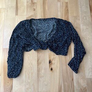 Abercrombie & Fitch, women's tie front shrug